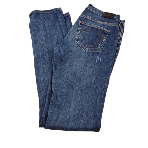 True Religion Denim - TRUE RELIGION JEANS STRAIGHT LEGS DISTRESSED SIZE 27 CORA MID-RISE